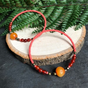 Beaded hoops for stretched lobes / Gauged hoop earrings / Earrings for stretched lobes