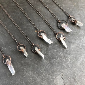 Electroformed copper crystal necklace // Rustic crystal pendant // electroformed pendant // EL-001