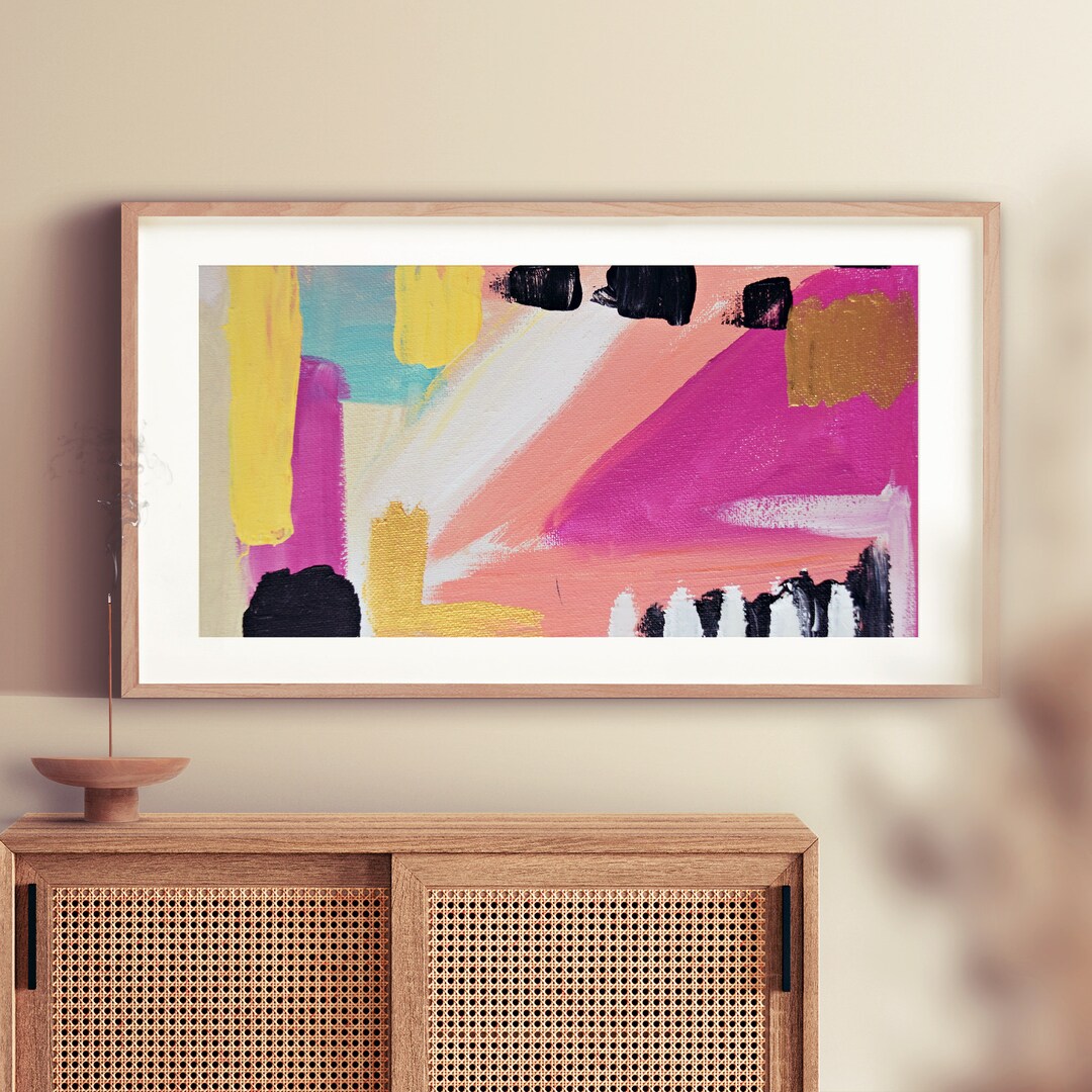 Samsung Frame TV Art, Chunky Abstract Art, Window Frame TV Art, Samsung