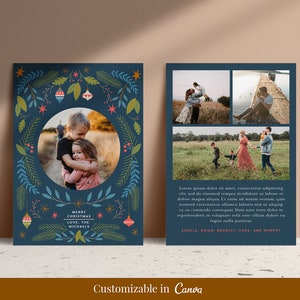 Plantilla de tarjeta navideña editable en Canva, tarjeta navideña editable, tarjeta navideña escandinava imprimible, tarjeta navideña con foto editable - 1203