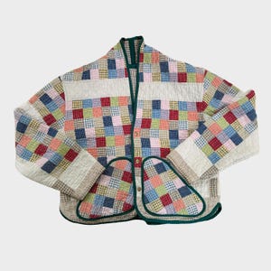 Handmade Patchwork Quilted Jacket Made from a Vintage Patchwork Quilt - Size Medium Large