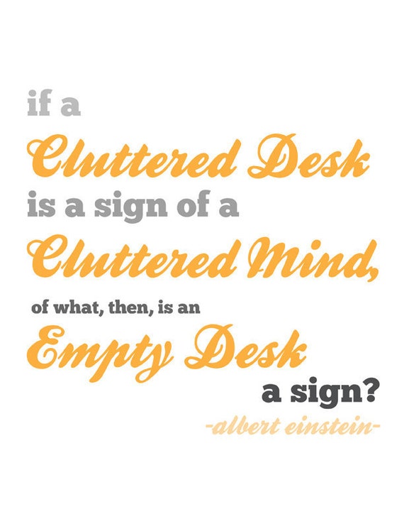 Items Similar To Einstein Digital Print A Cluttered Desk