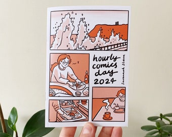 Hourly Comics Day Zine 2024 | Illustration Cartoonist Art Self Published Book A6