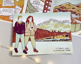 Travel Zine - Europe Interrailing Comic | A5 Landscape Digital Print