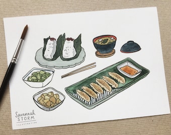 Original Painting - Japanese Food - Drawing Japan 100 Day Project Illustration Artwork