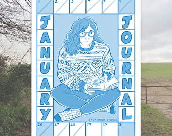 January Journal Zine | Risograph Printed A6 Comic | Slice of Life Illustrated Zine