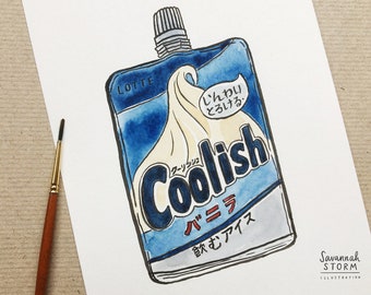 Original Painting - Coolish - Drawing Japan 100 Day Project Illustration Artwork