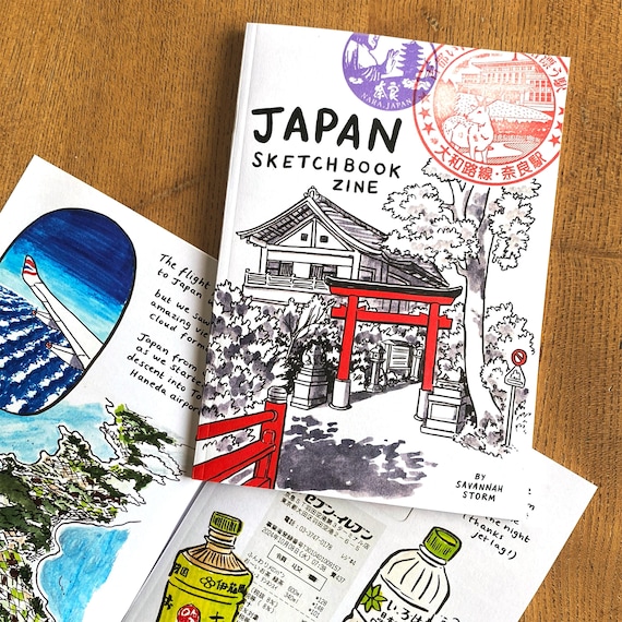 Japan Sketchbook Zine, Travel Journal - Etsy