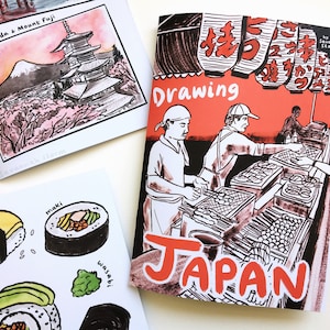 Drawing Japan Zine / Art Journal Travel Zine / Comida, cultura, tradiciones y lugares japoneses