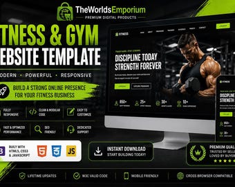 Fitness Gym Website Template | Responsive HTML Landing Page | Personal Trainer, CrossFit, Yoga & Fitness Studio