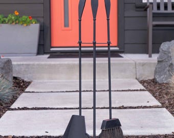 FIREPLACE TOOL SET Mid-Century Modern/Vintage Black Iron by Luther Conover