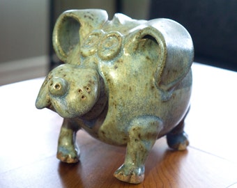 DOG PIGGY BANK - Goofy K9 - Vintage Stoneware/Ceramics/Pottery - Mid-Century Modern