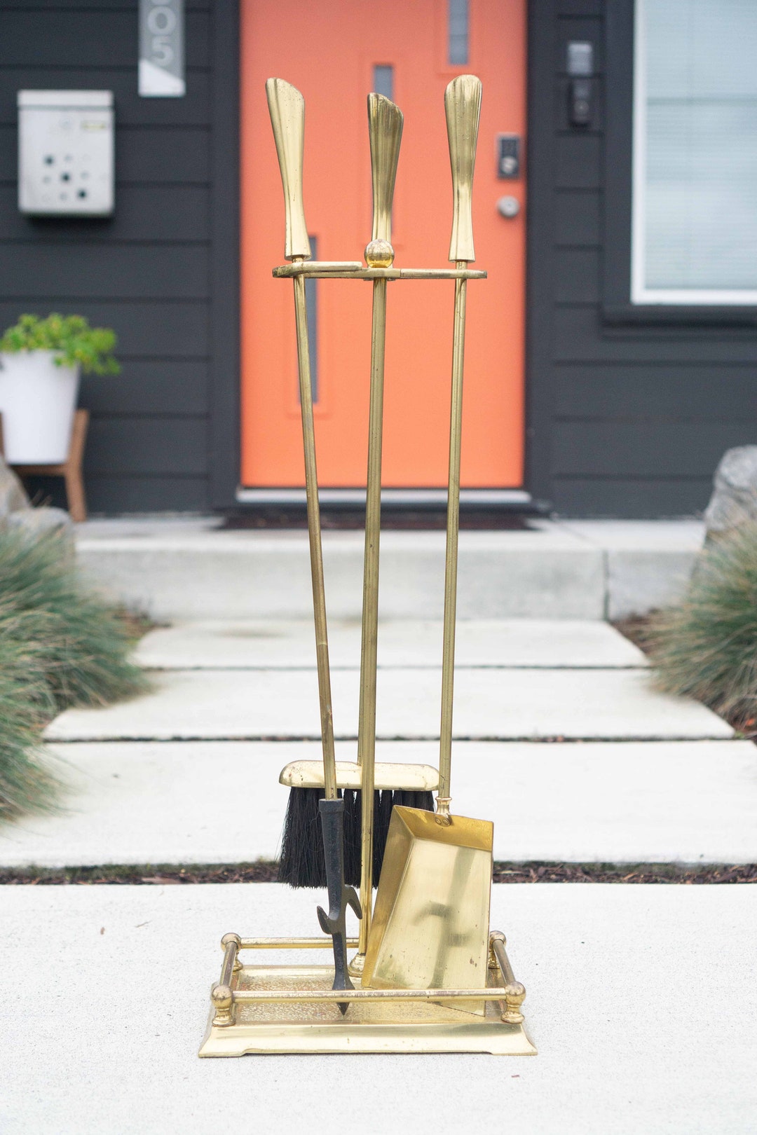 FIREPLACE TOOL SET Midcentury Modern Vintage 4 Piece Set Etsy
