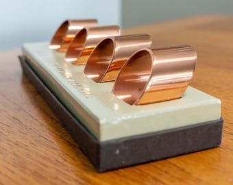 Vintage Napkin Rings Copper plated COBRAZ by Beuchler, LTD. Mid-Century Modern