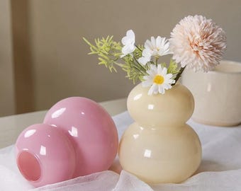 Glass Bubble Vase Modern Bud Vase Nordic Flower Vase Cute Desktop Decor Hydroponic Planter Minimalist Home Gift