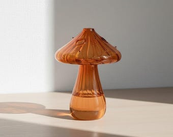 Mushroom Glass Vase Set Mini Propagation Vase Colorful Flower Bud Vases Cute Plant Terrarium Home Office Desk Decor Gift