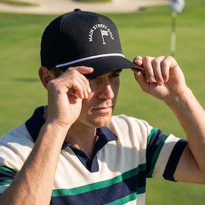 Main Street Golf Rope Cap | Vintage Style Embroidered Flag Performance Snapback