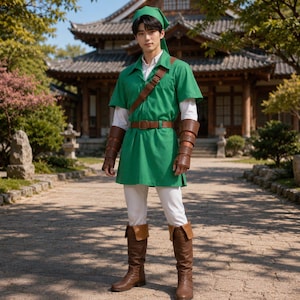 Legend of Zelda Link Cosplay Tunika | Ocarina of Time Krigare Outfit, Comic Con Kostym