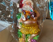 Wonderful vintage Christopher Radko-Ornament of the month for August 2001-Hawaiian Holiday. Hawaiian Santa