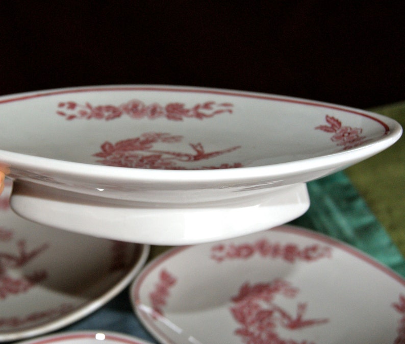Set of 4 vintage Jackson china Falls creek PA. Fabulous red Etsy