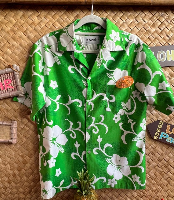 Fabulous Soft Cotton Pomare Hawaii Aloha Shirt. Fantastic Large 