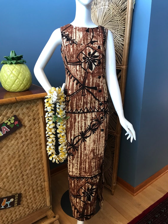 Beautiful tiki time Hawaiian mu'u mu'u / Maxi dre