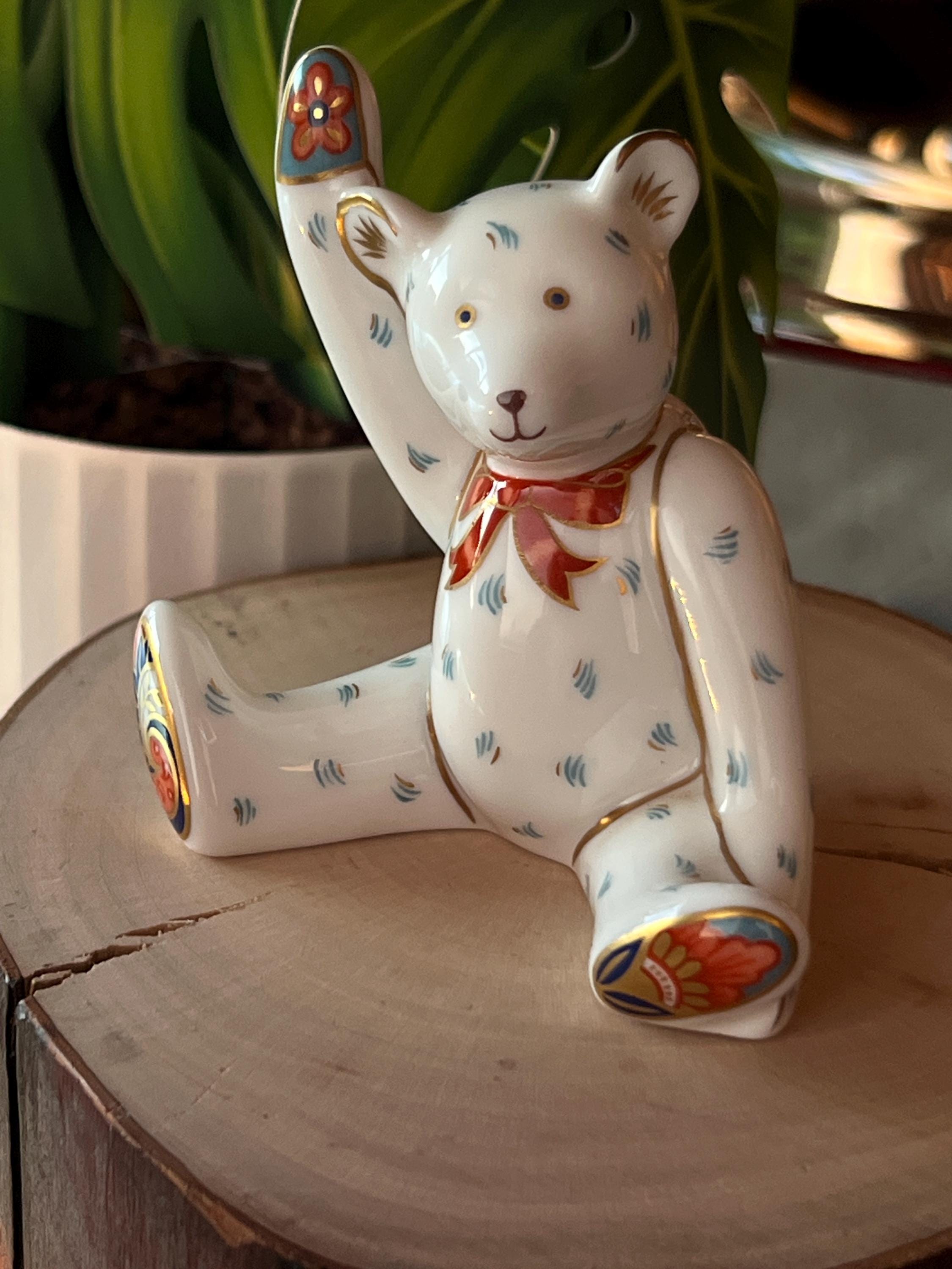 Royal Crown Derby Teddy Bear Figurine, Fine Bone China, 1998 