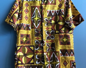 Retro beauty 1950's-60's "Towncraft Pennys" beautiful 100% soft cotton Aloha shirt