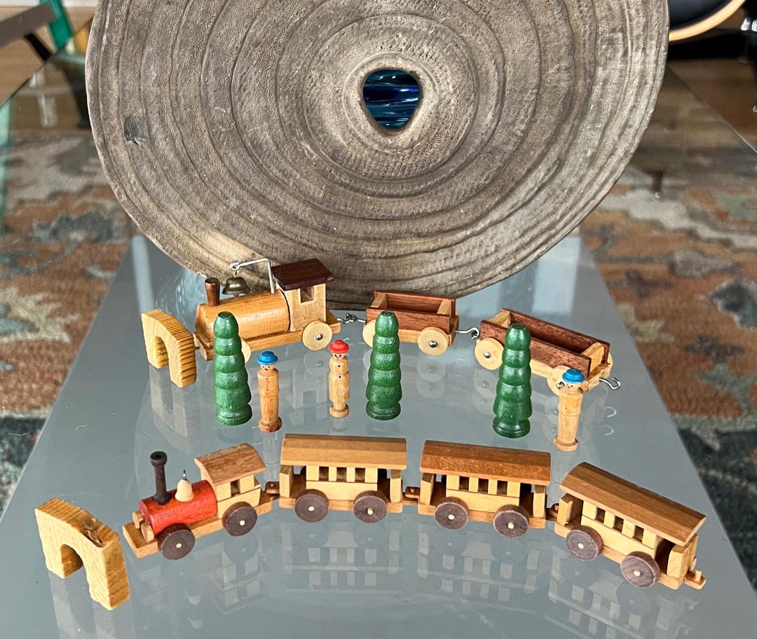 Delightful! Two Miniature Train Decorative Train Sets - Arches, Trees ...