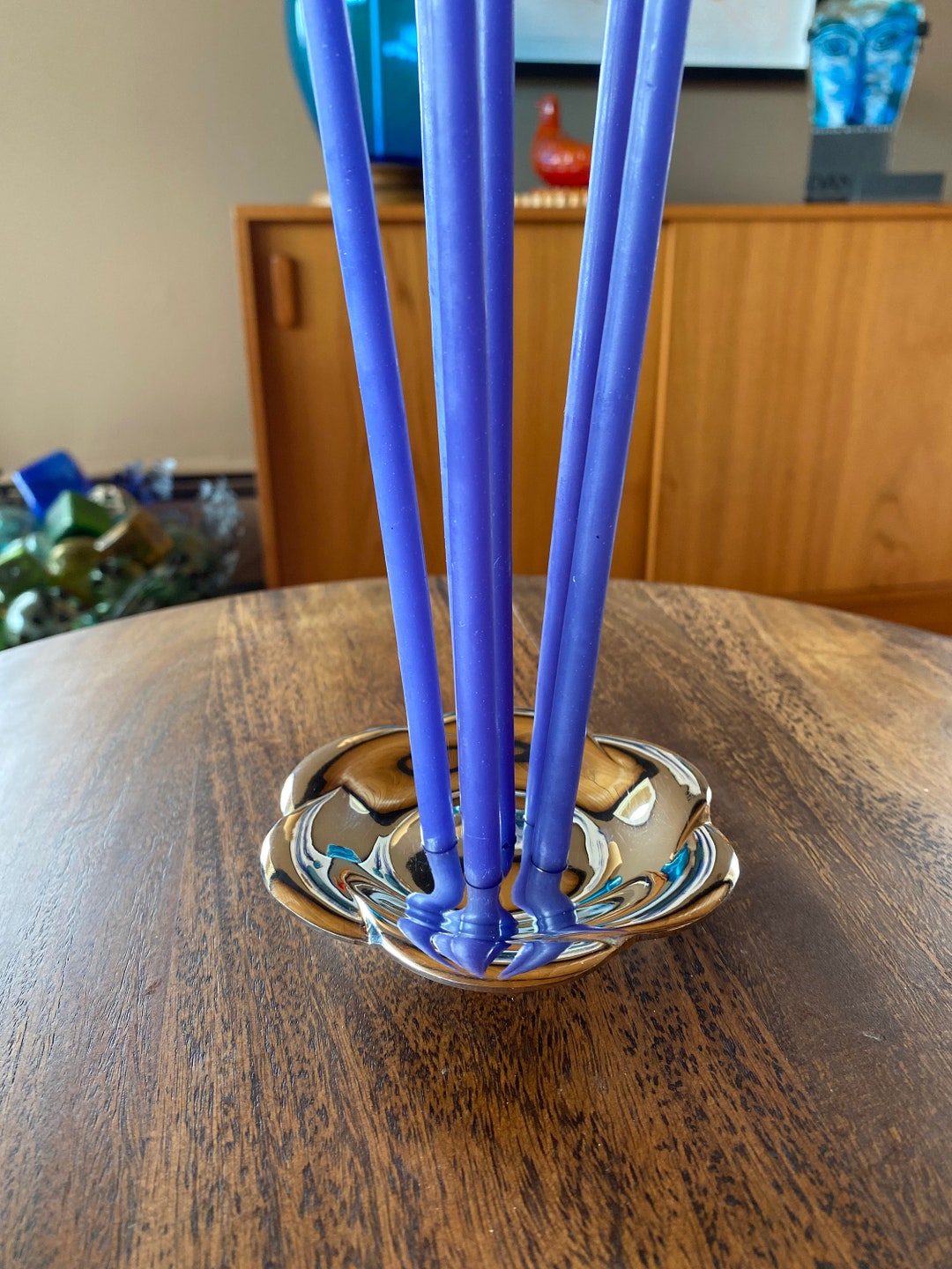 Design With Light. Dansk Silverplate Flower Dish Candle Holder Gunnar Cyren Design. in Original