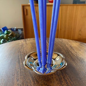 Design with light. Dansk silverplate flower dish candle holder Gunnar Cyren design. In original box.