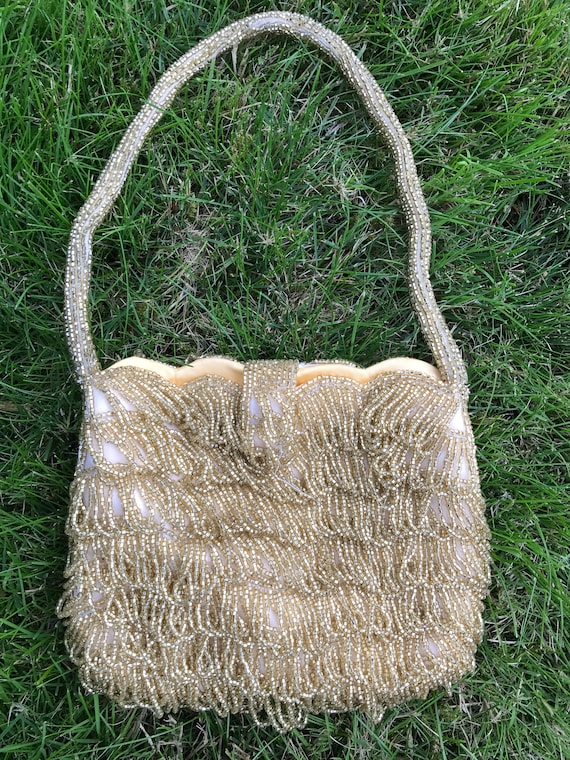 Beautiful gold beaded evening purse. Richere Bag … - image 9