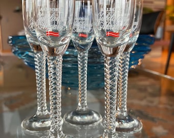 Holmegaard Jacob E. Bang Aquavit Glasses Shot Glasses Twist