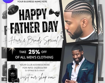Father's Day Barber Flyer, Hair Braids Special (Digital Download)