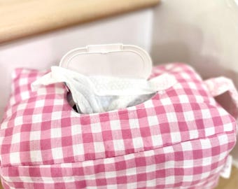 Quilted Diaper & Wipes Pouch | Handmade Cotton Baby Bag