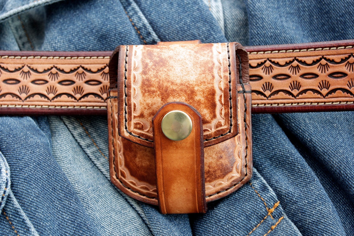 Handmade Brown Leather Pocket Watch Pouch Etsy