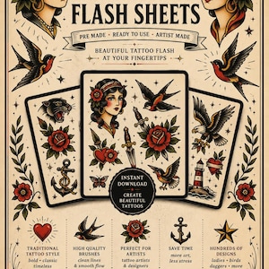 Traditional Tattoo Flash sheets for Procreate