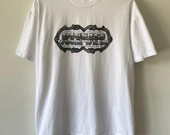 Vintage T-shirt jaren 2000 Dickies-logoontwerp Y2K witte werkkleding afbeelding XL