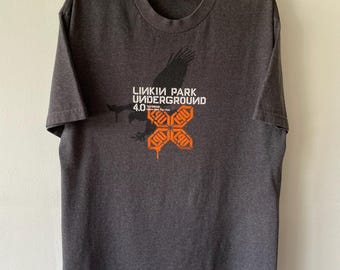 Vintage Linken Park Underground fanclub T-shirt jaren 2000 grafische band rockmuziek groot