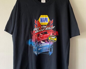 Vintage 2005 NAPA NASCAR Racing T-shirt Graphic Cars Y2K Sportswear Black Gildan XL