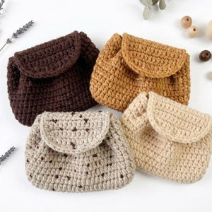 Mini Crochet Organizer Pouch Pattern, Flap Pouch PDF, Small Bag Crochet Tutorial, Beginner Coin Purse Pattern Instant Download