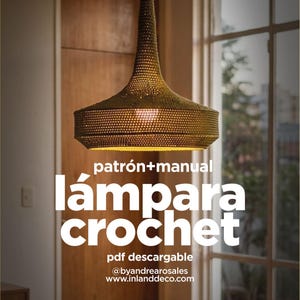 Crochet Pendant Lamp Pattern PDF | Hanging Lampshade Tutorial | Instant Download | English & Spanish | Beginner Friendly
