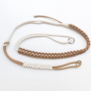 Handmade Macramé Phone Strap Crossbody | Braided Rope Camera Strap | paracord Strap | White and beige