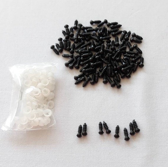 14mm Black Amigurumi Safety Eyes in Black Plastic for Doll 