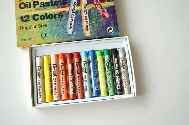 Pentel Oil Pastels Sticks, Brilliant Colors, 12 Color Artist Set Oil Pastels, Colored Oil Pastels in Original Box Set of 12 colours image 3