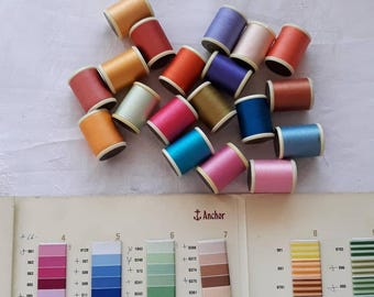 Machine embroidery Cotton Thread, Thread for Machine Sewing, Anchor Machine Embroidery fiber, embroidery floss, 10gr sewing spool bobbins