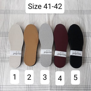Palmilhas masculinas perfuradas tamanho 3 em couro sintético com camadas para crochê, solas de couro antiderrapantes com furos, palmilhas masculinas de feltro EVA em couro sintético. imagem 4