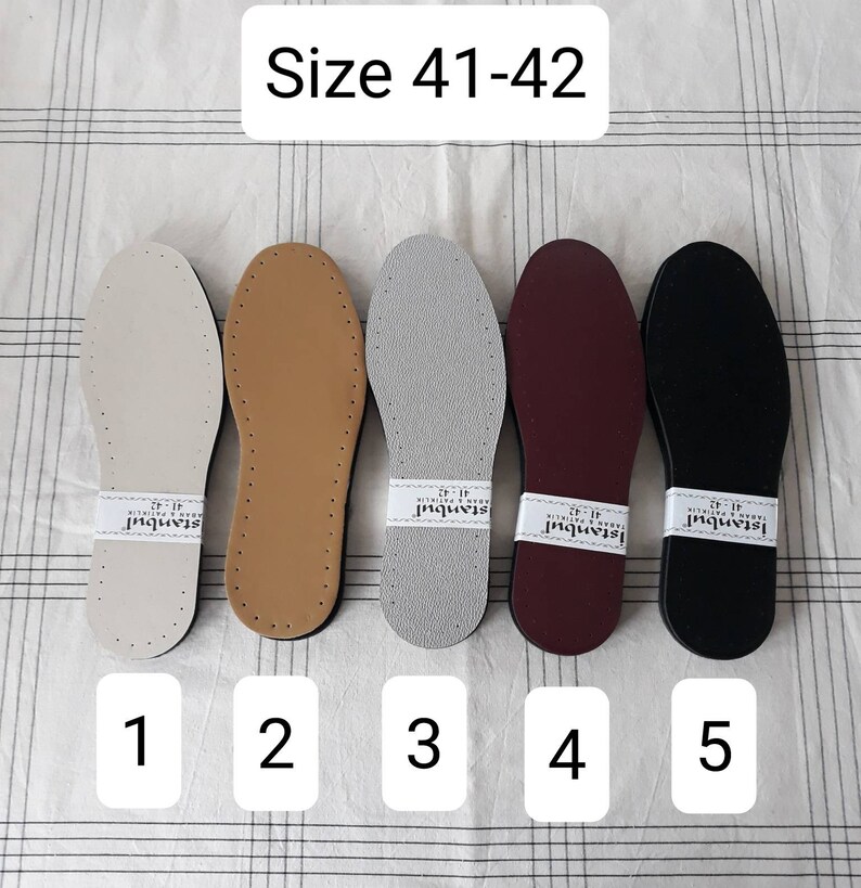 Palmilhas masculinas perfuradas tamanho 3 em couro sintético com camadas para crochê, solas de couro antiderrapantes com furos, palmilhas masculinas de feltro EVA em couro sintético. imagem 4