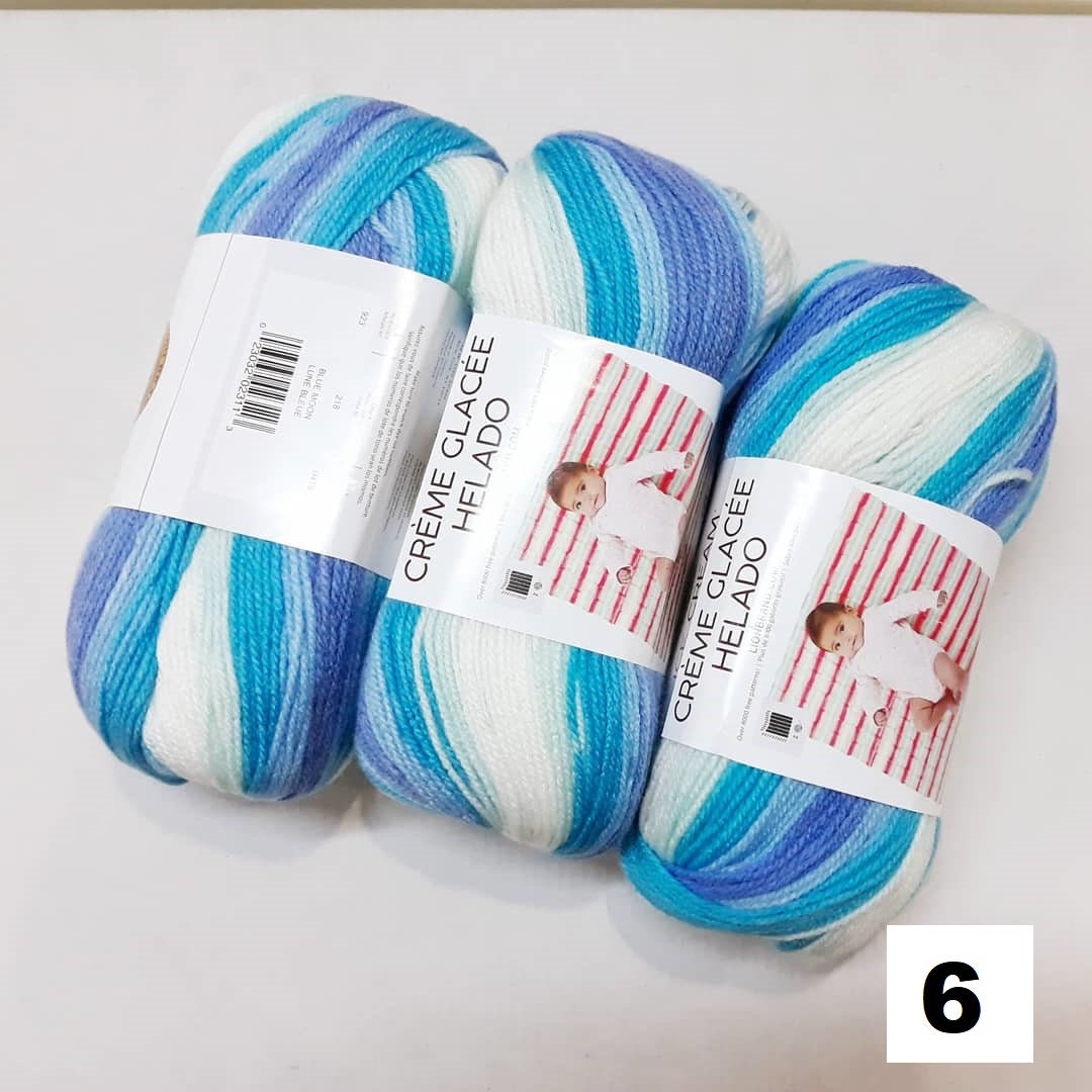 Lion Brand Ice Cream Ube 923-227 (6-Skeins - Same Dye Lot) Baby Sport #2  Acrylic Yarn for Crocheting and Knitting - Bundle with 1 Artsiga Crafts