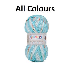Baby yarn Kartopu baby star 100 gr baby blanket yarn, acrylic yarn, soft yarn, baby knitting blanket yarn, colourful yarn for kids